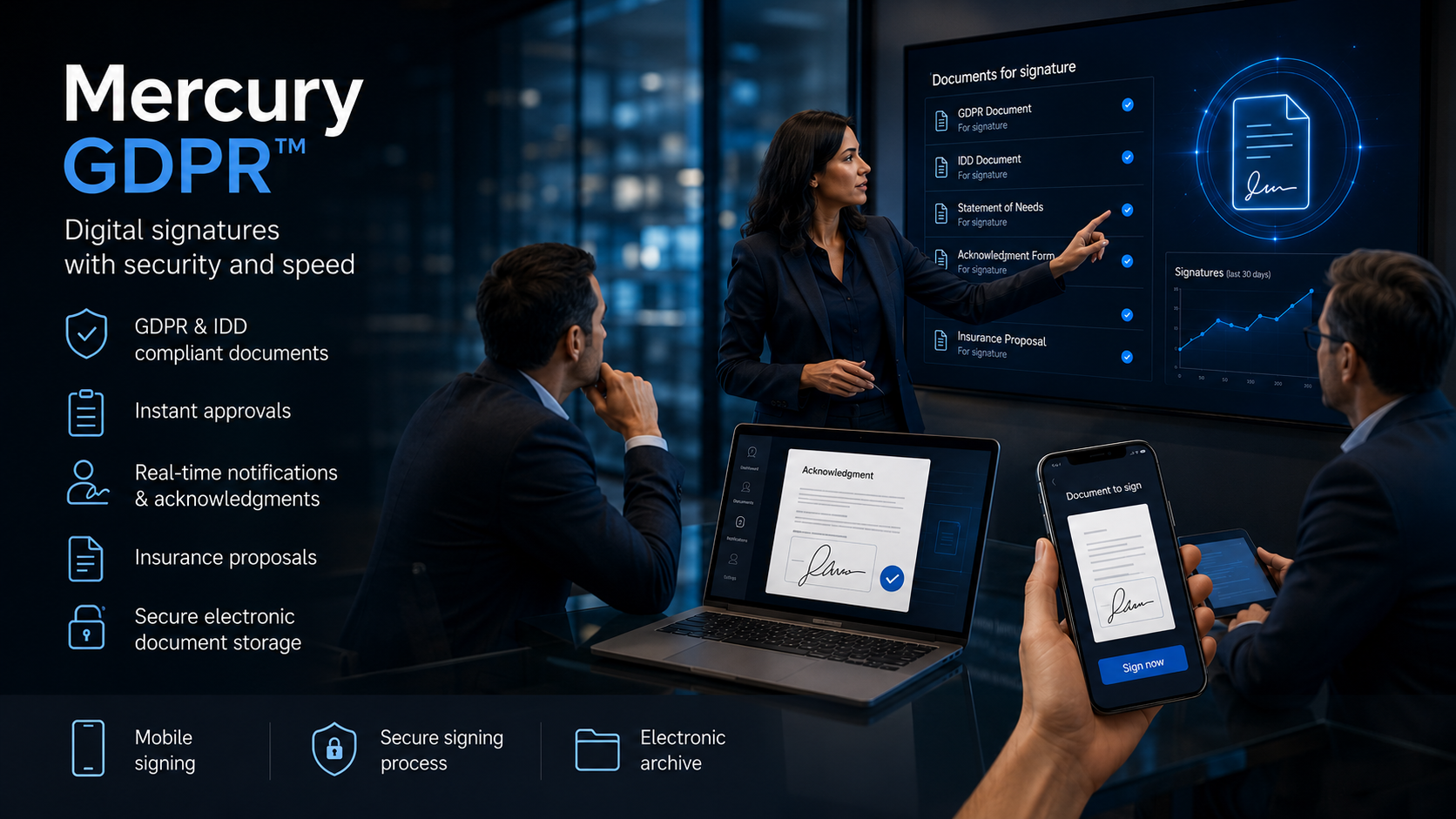 Mercury GDPR™ — Customer digital signatures via mobile device